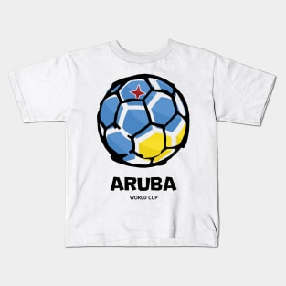 Aruba Football Country Flag Kids T-Shirt